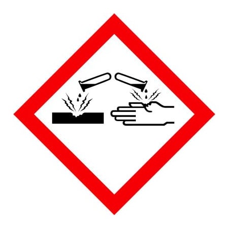 Top Tape And  Label. INCOM GHS inCorrosivein Pictogram Placard, 10-3/4in x 10-3/4in - 100/Pkg GHS1269